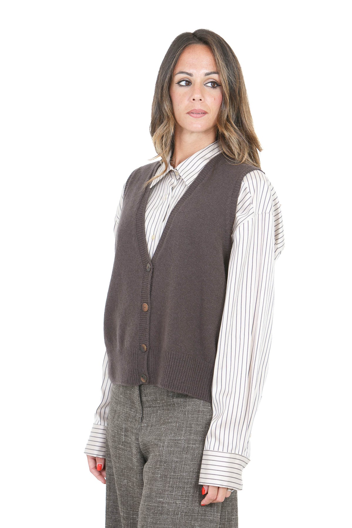 ALYSI Gilet Cacao 266440-A6043 CACAO
