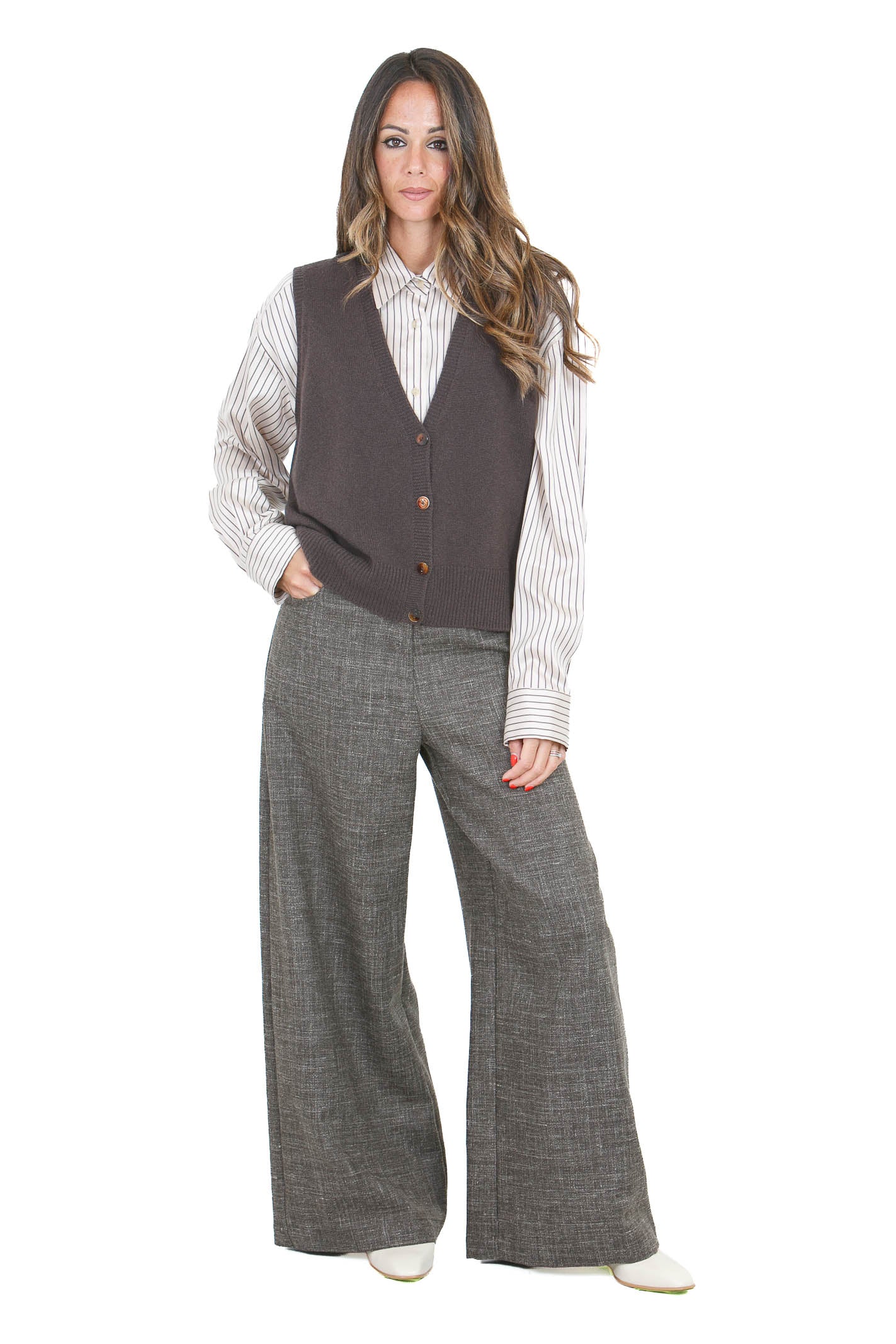 ALYSI Gilet Cacao 266440-A6043 CACAO