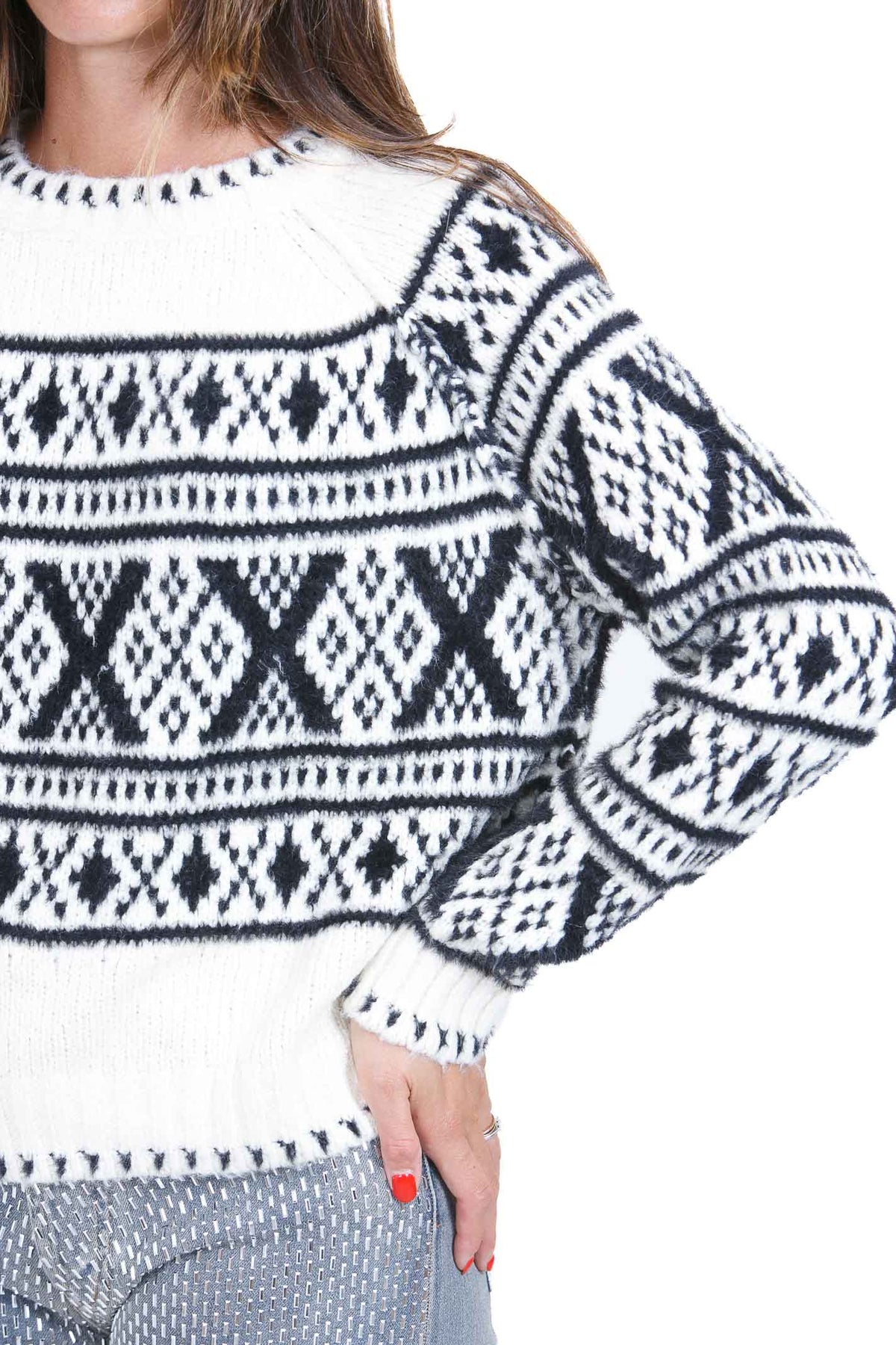 CIRCUS HOTEL Maglie Latte/nero H6WQ22 A050Y