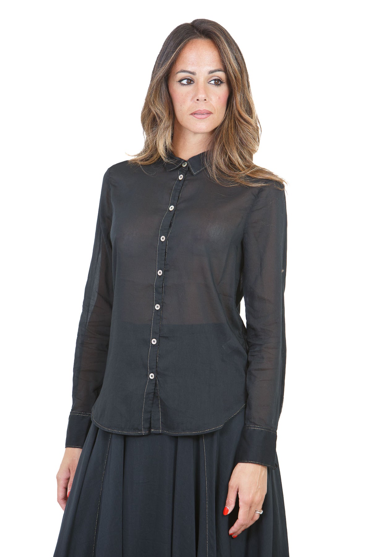FORTE FORTE Camicie Nero 15102MYSHIRT 8008