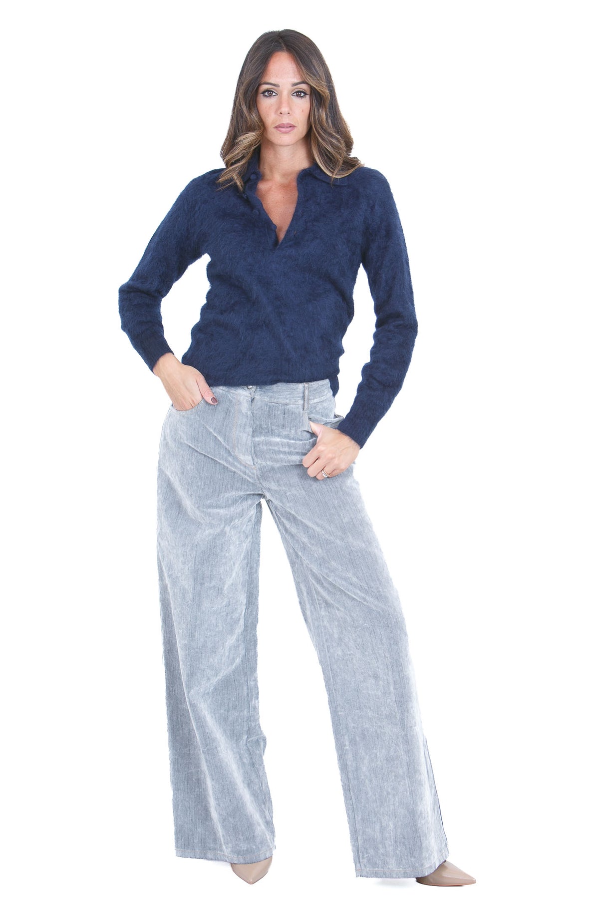 FORTE FORTE Pantaloni Grey 15337MYPANTS 7011
