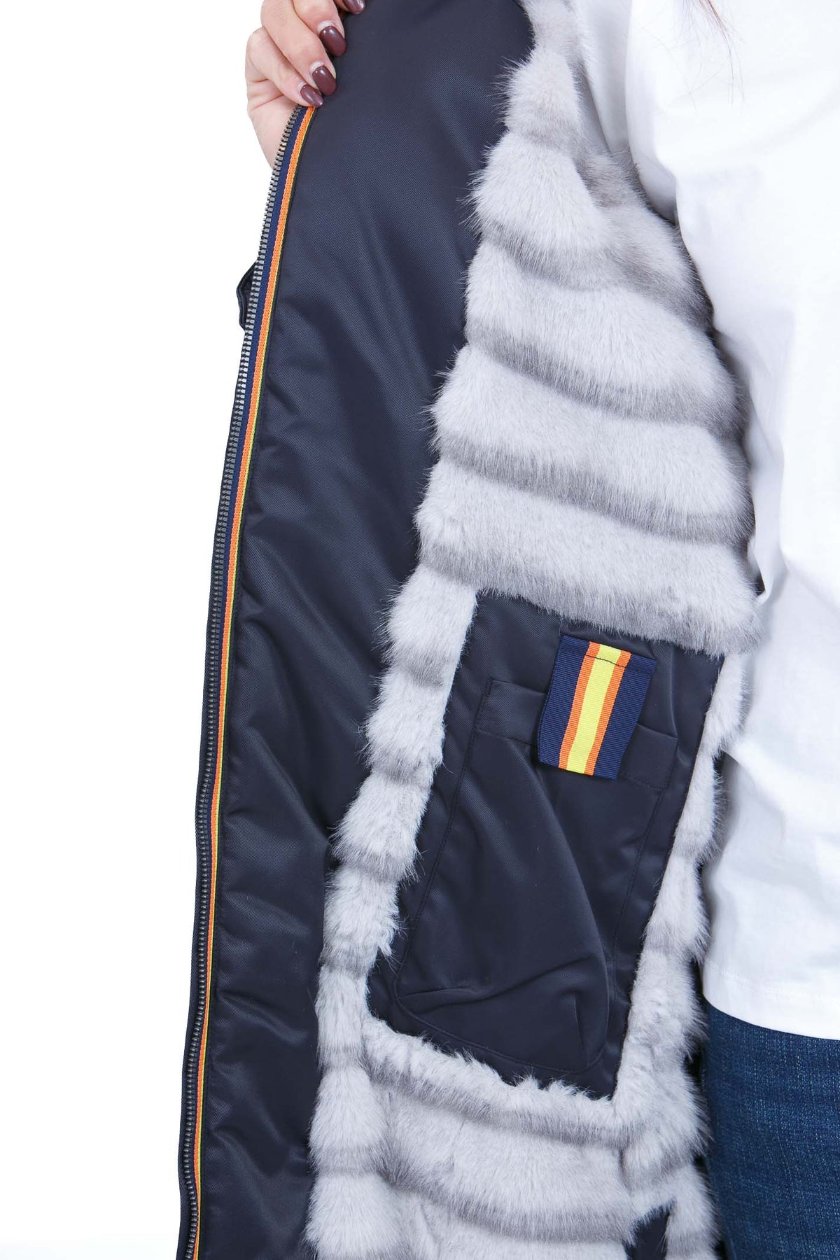 K-WAY Giubbotti Blackgreyish/bicolorfur OLLERSHINY-K61433W DDM