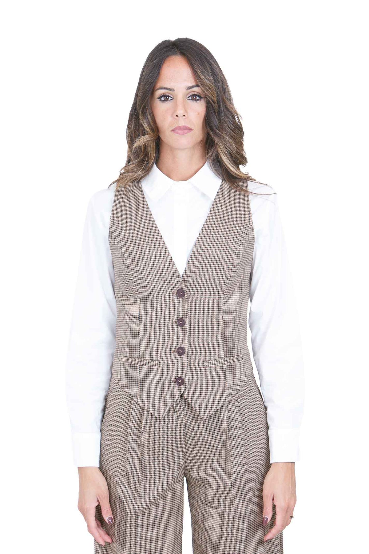 MAR DE MARGARITAS Gilet Pied de poule 1778-TPV0009 MA89