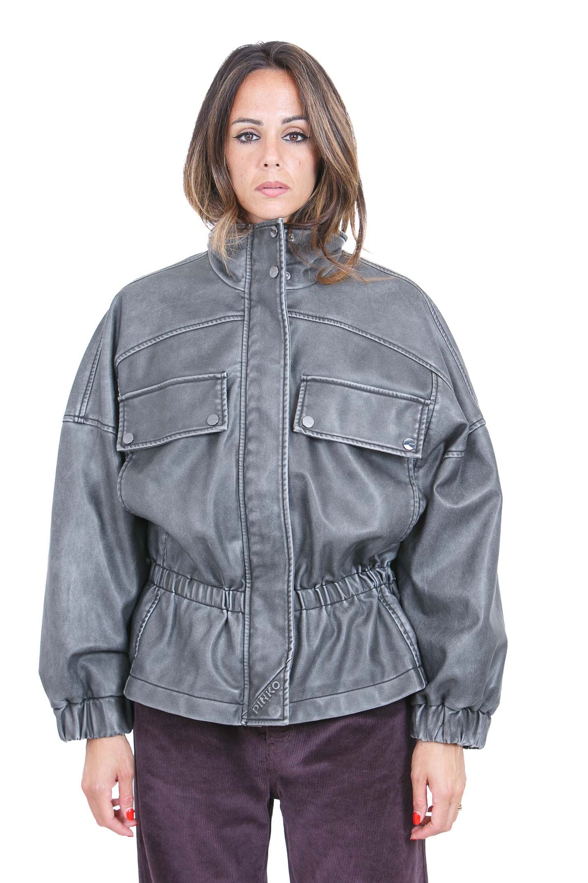 PINKO Giubbotti Grigio corvo BARKERIA-107074-A3E8 I76