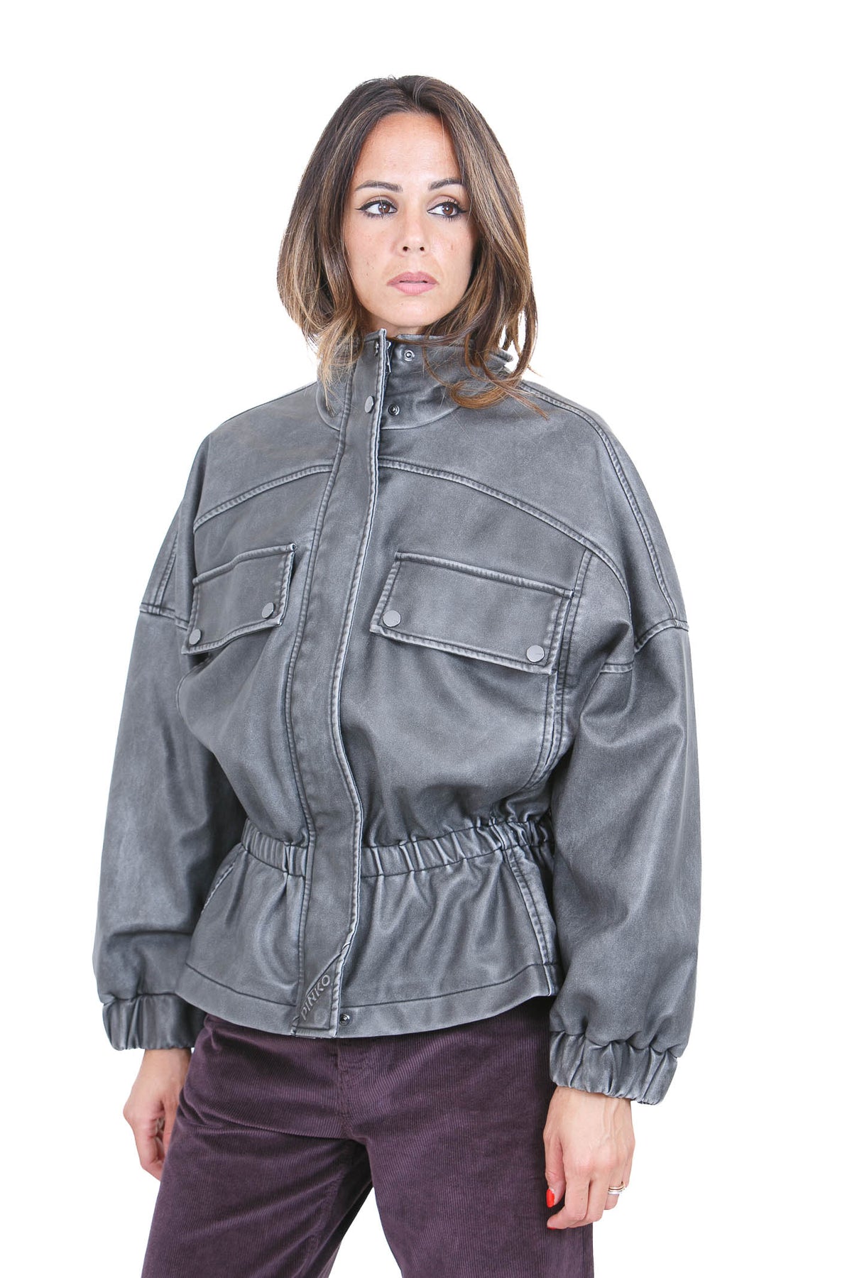 PINKO Giubbotti Grigio corvo BARKERIA-107074-A3E8 I76