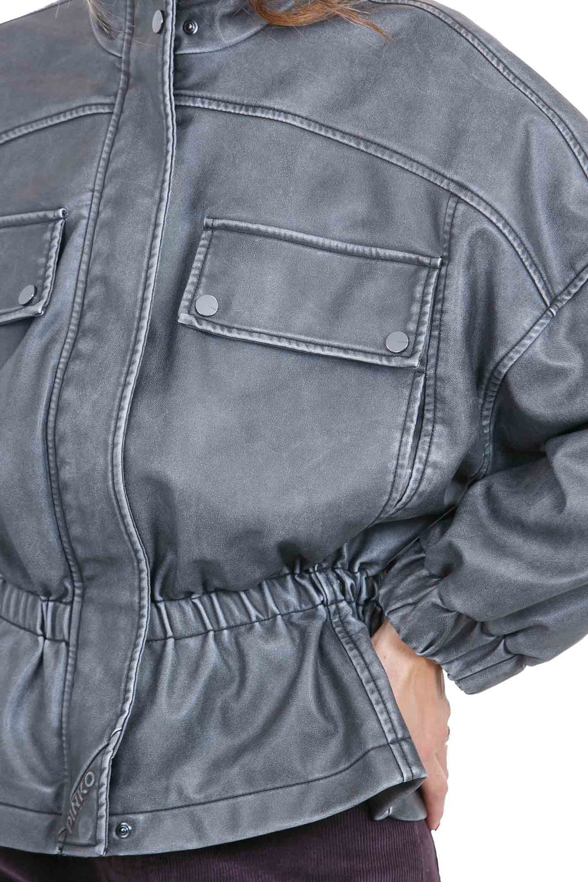 PINKO Giubbotti Grigio corvo BARKERIA-107074-A3E8 I76