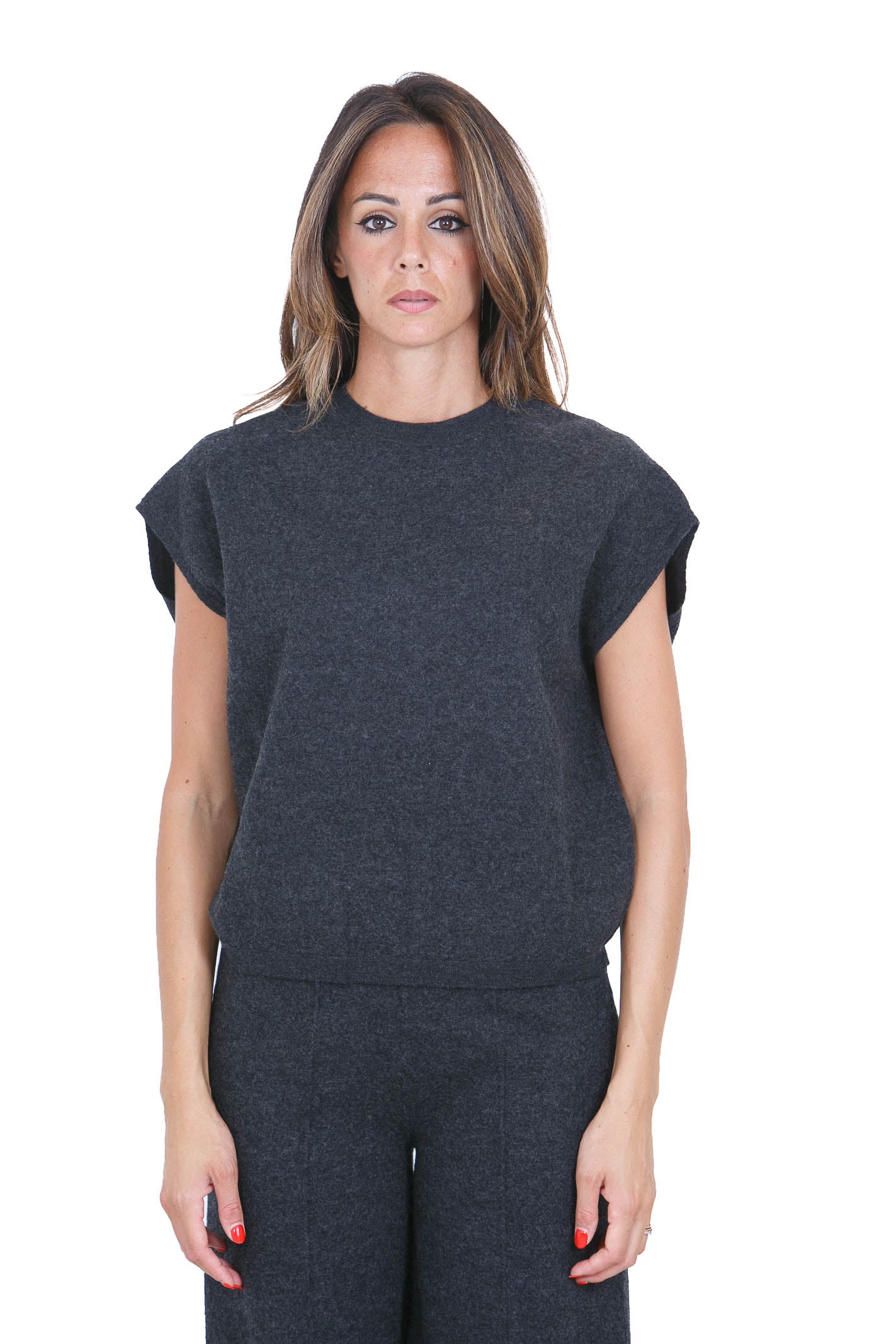 SEMICOUTURE Maglie Grigio melange scuro BETH-Y6WB02 Y47-1