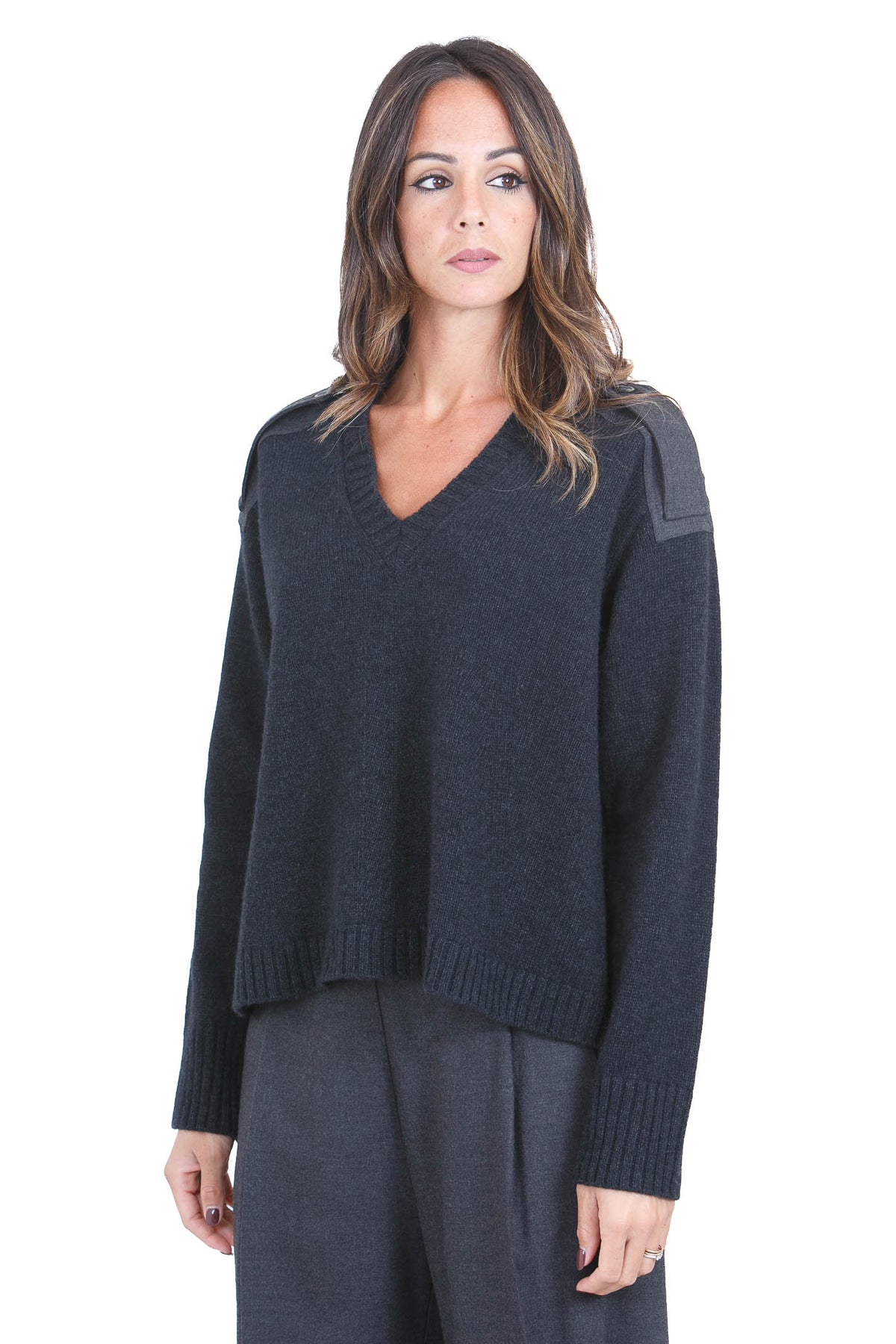 SEMICOUTURE Maglie Antracite BRANDIE-S6WD17 Y51-1