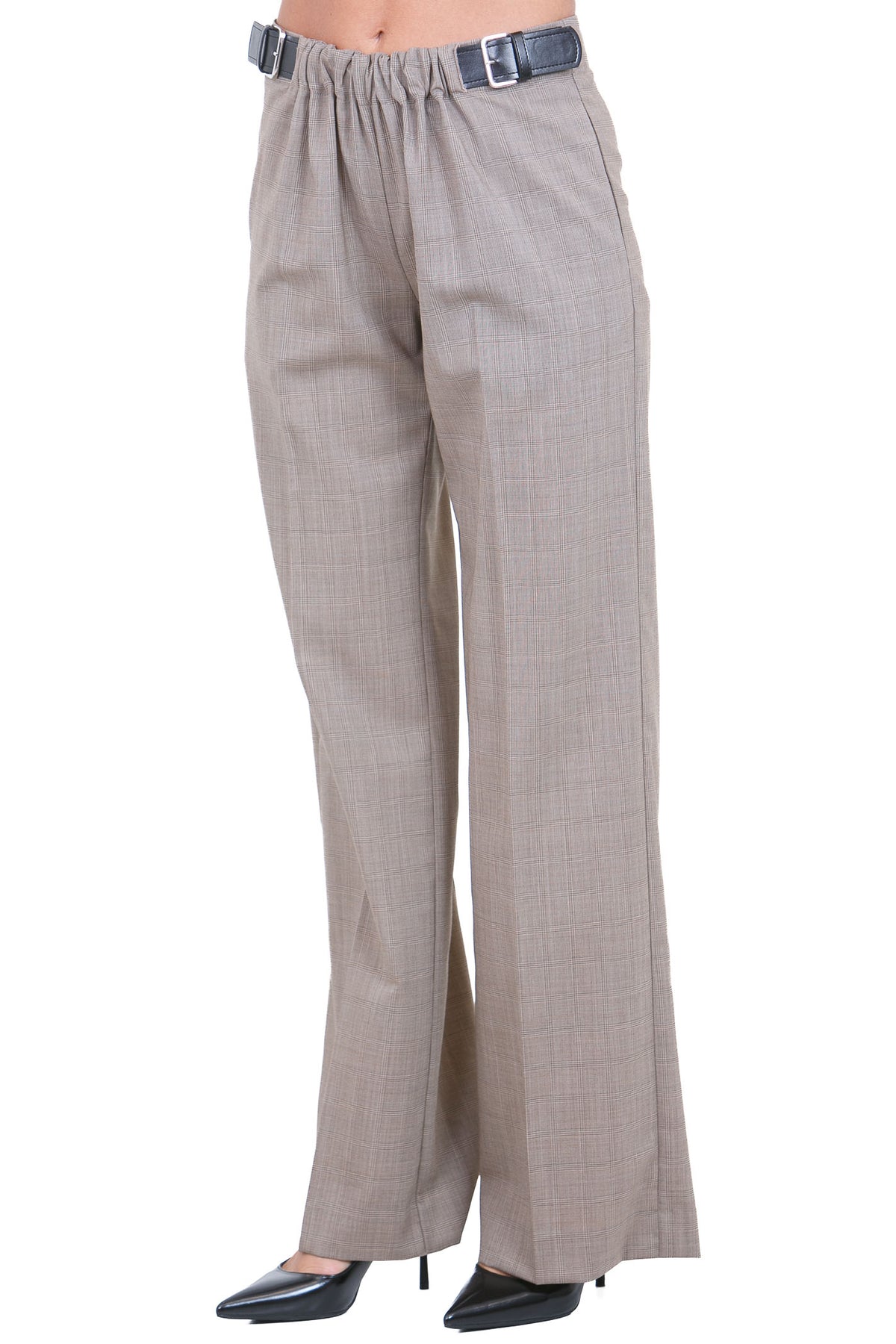 SEMICOUTURE Pantaloni Check falso unito DELIA-Y6WM18 62CHK