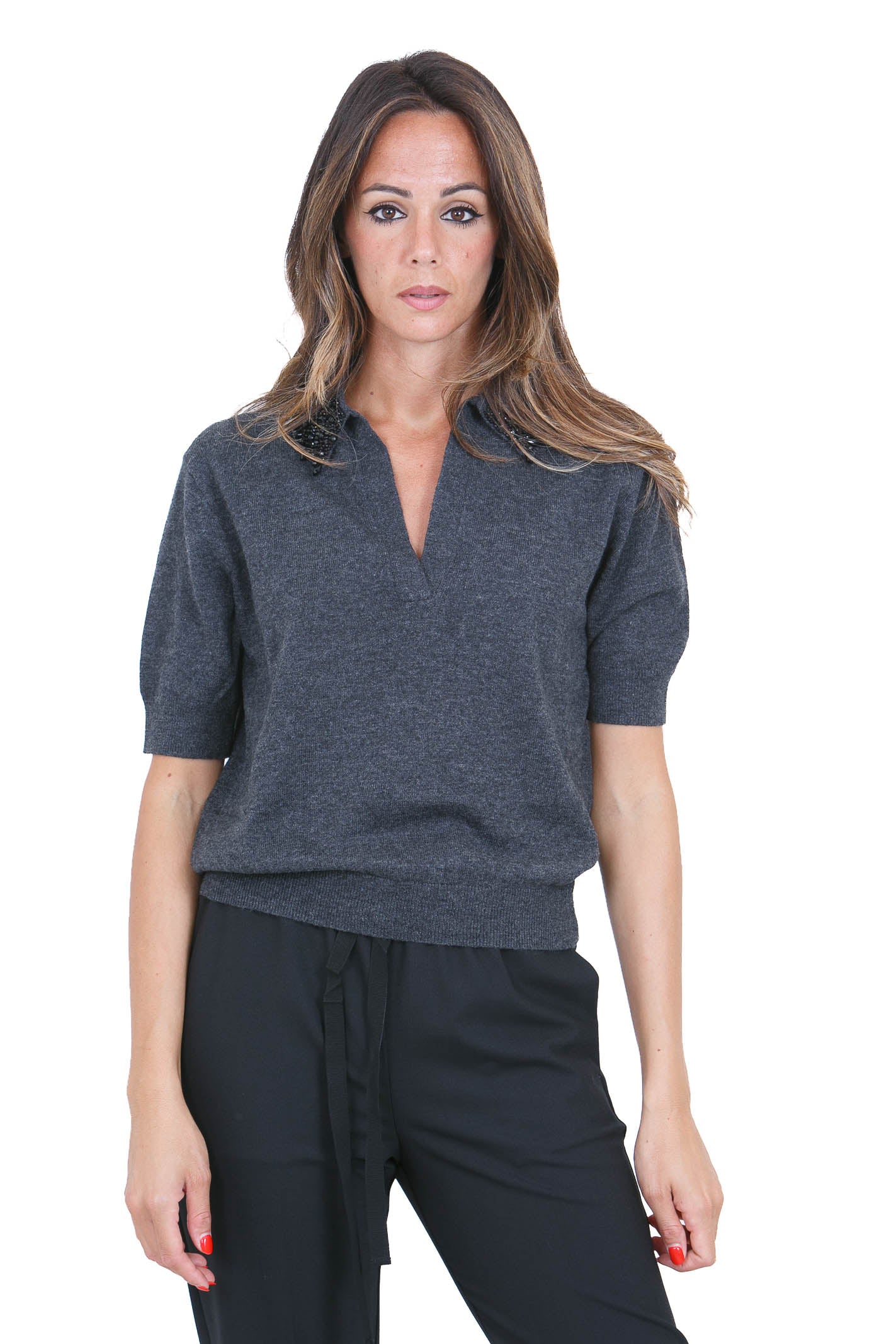 SEMICOUTURE Maglie Grigio melange scuro MARGY-Y6WH70 Y47-0