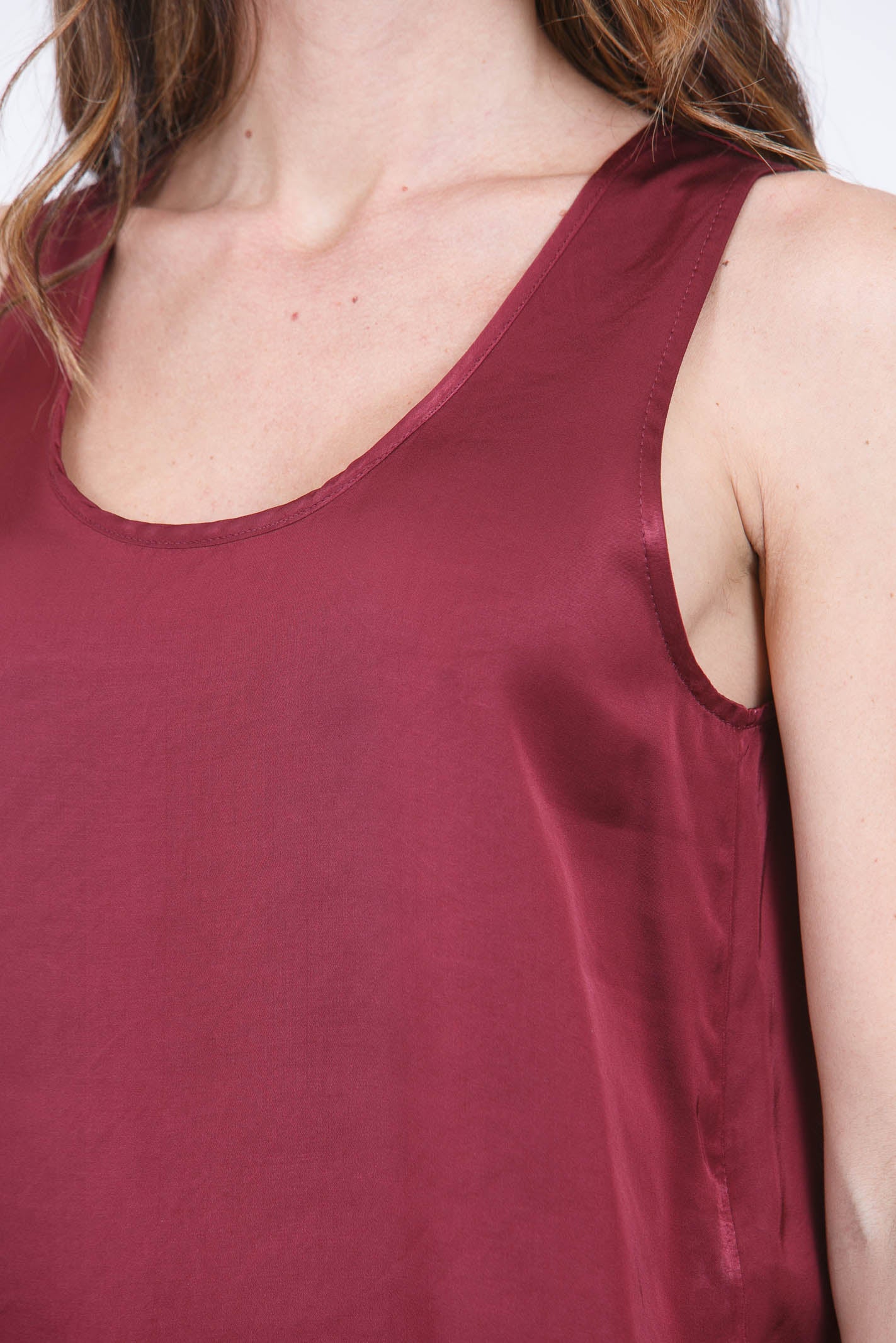KAOS Canotta in Satin Fluido Bordeux Kaos<BR/> Bluse India SPJAR003 4031