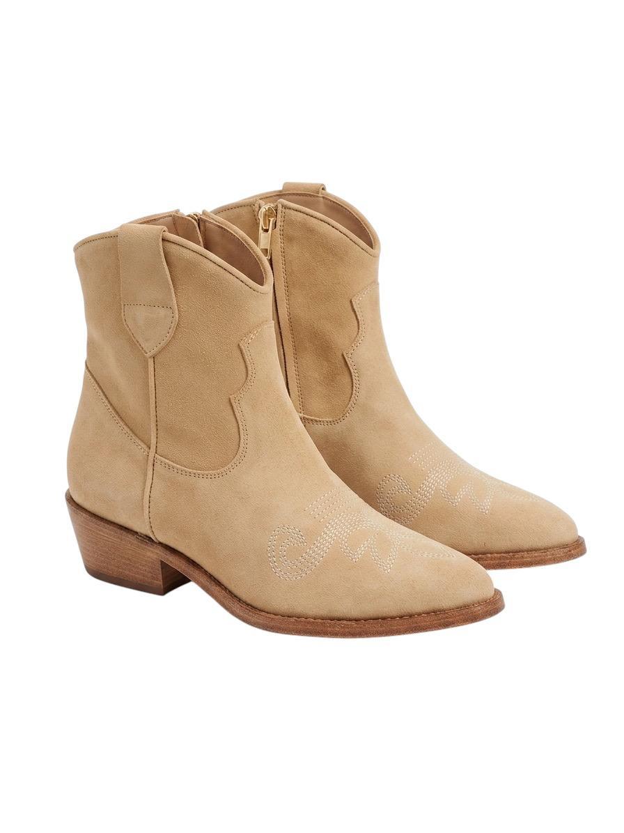 DUCCIO DEL DUCA Tronchetto in camoscio Scarpe Beige DD02 132 VELUR