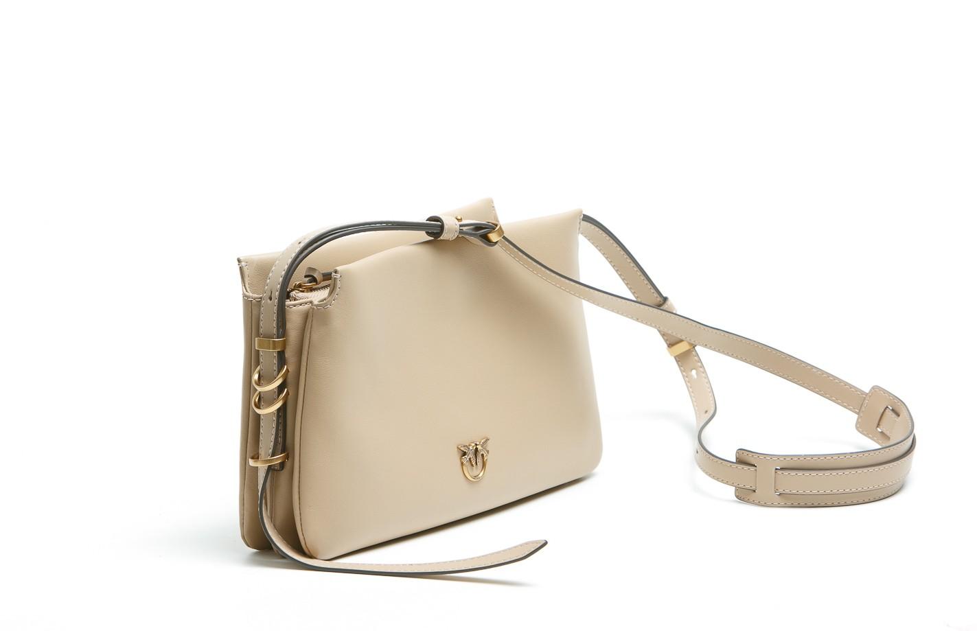 PINKO Borsa a tracolla Mini One, Two, Three Bag in pelle Borse Cammello/gold 105883-A0QO-TRIPLETMINI C94Q