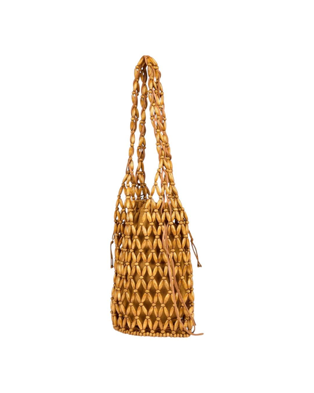 CIRCUS HOTEL Borsa a Secchiello in Perline di Legno Circu Hotel Borse Wood H6SX12 T07-0