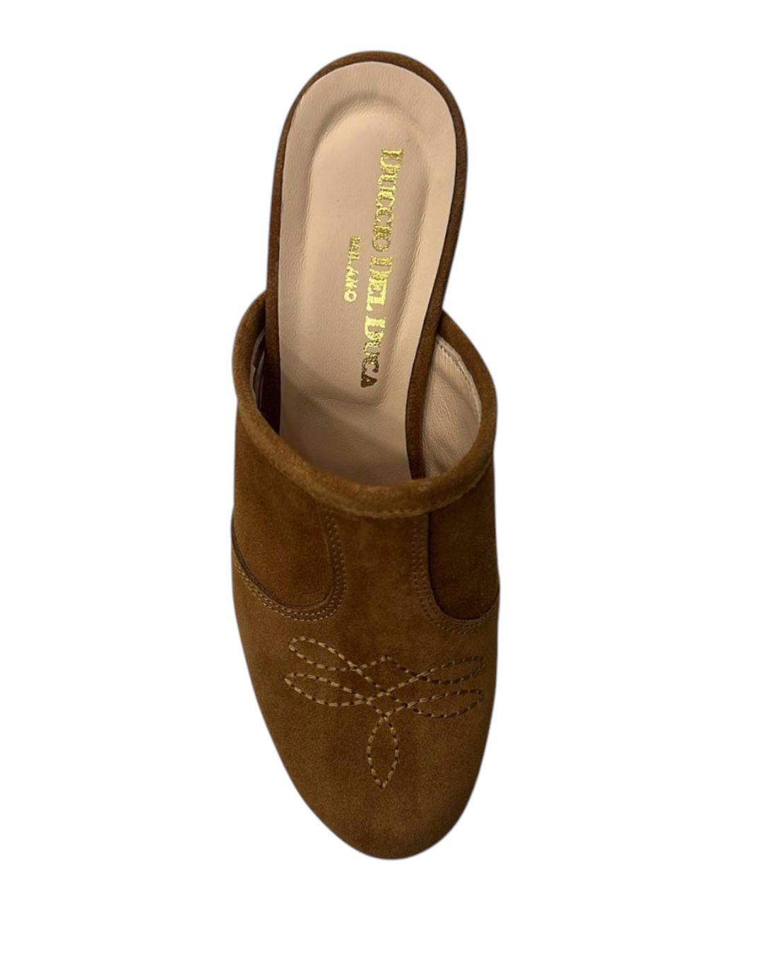 DUCCIO DEL DUCA Zoccolo con borchie Scarpe Cuoio DD10 377 VELUR