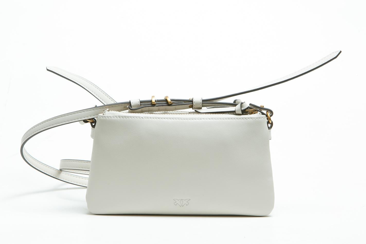 PINKO Borsa a tracolla Mini Double Bag piccola in pelle con tracolla Borse Bianco seta/gold 105359-A0QO-DOUBLEMINI Z14Q