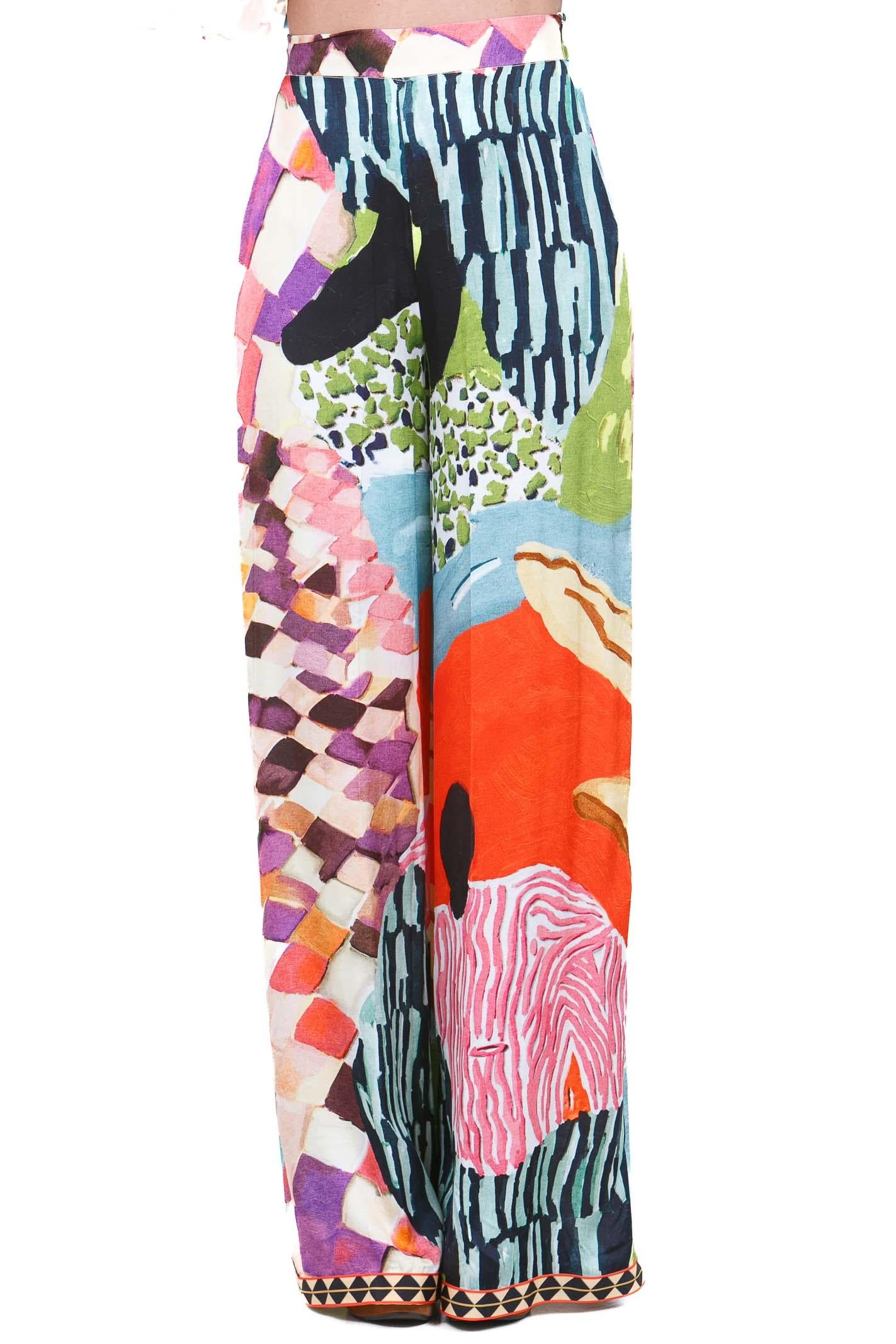 STELLA JEAN Pantalone ampio fantasia Pantaloni Fantasia P568 STAMPATO