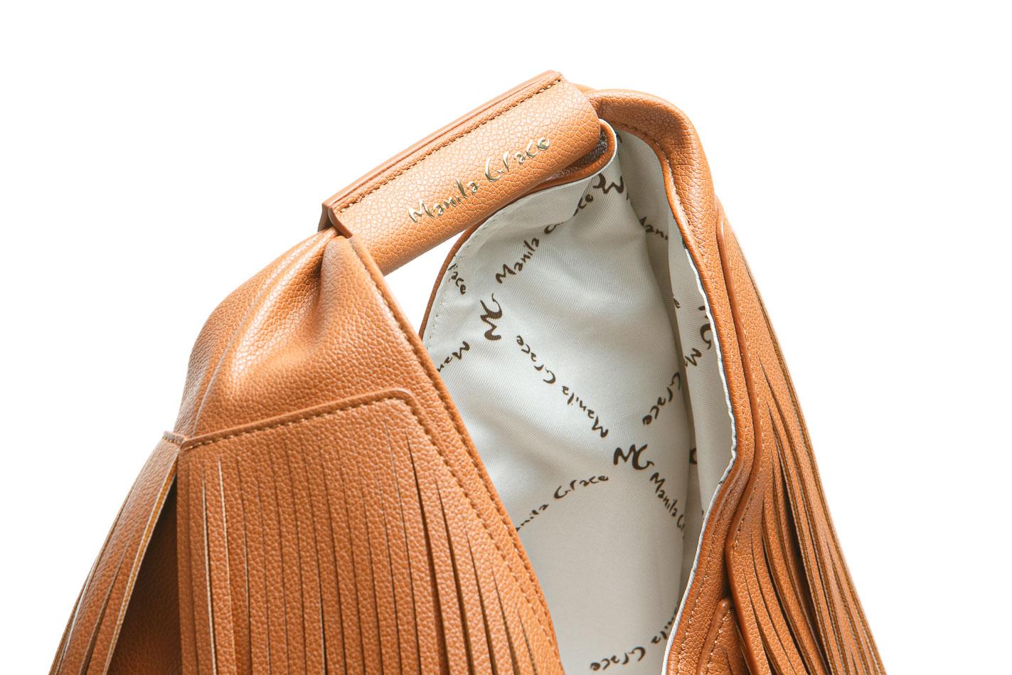 MANILA GRACE Borsa All Over Frangia Borse Cacao B824EU MA143