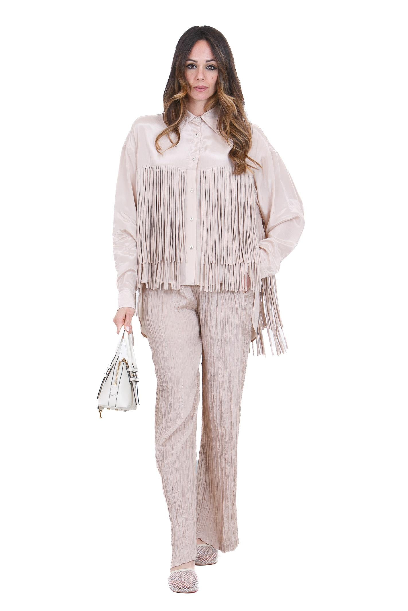 ALYSI Pantalone fluido wrinkle Pantaloni Cipria 216115-P6047 CP