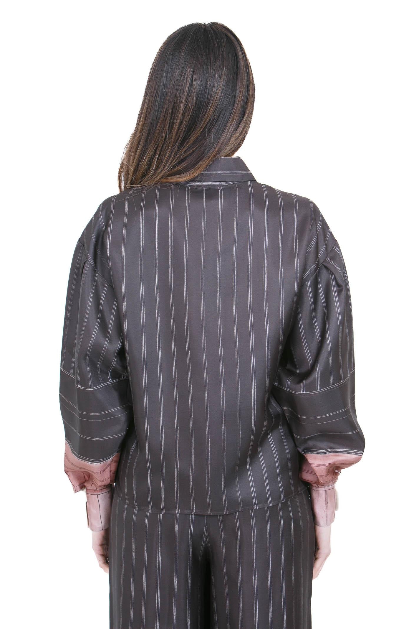 ALYSI Camicia pinstripes leggermente sagomata Camicie Choco 116231-P6063 CHOCO
