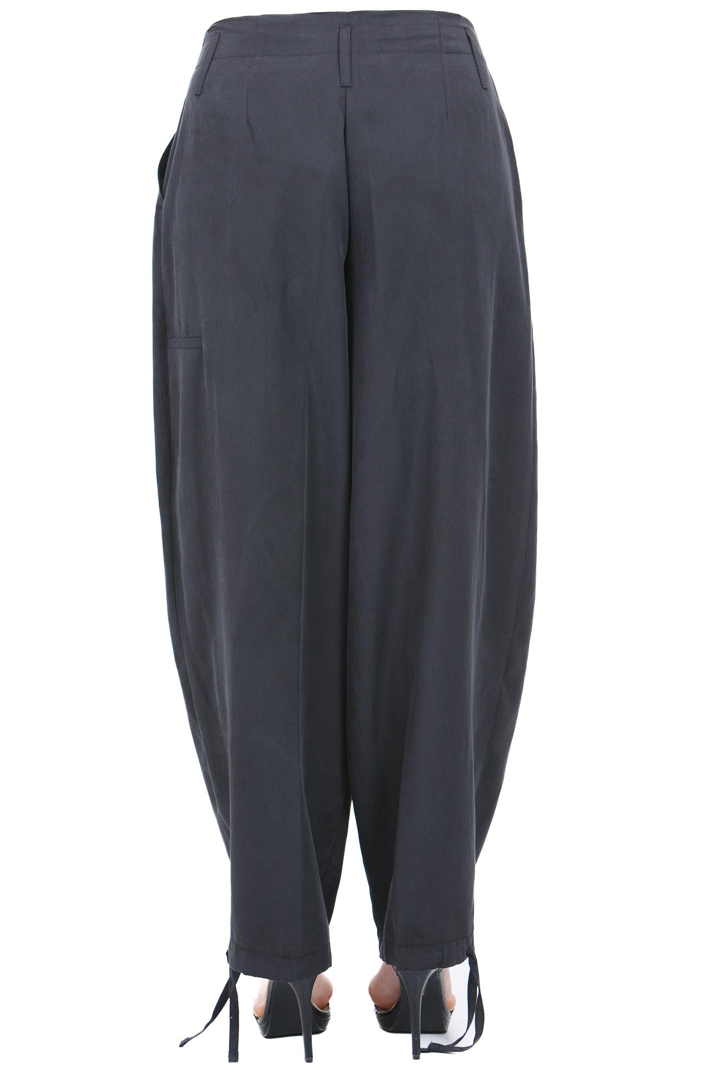 KAOS Pantaloni Fluidi con Coulisse in Vita e alla Caviglia Nero Pantaloni Nero SPJOR002 0001
