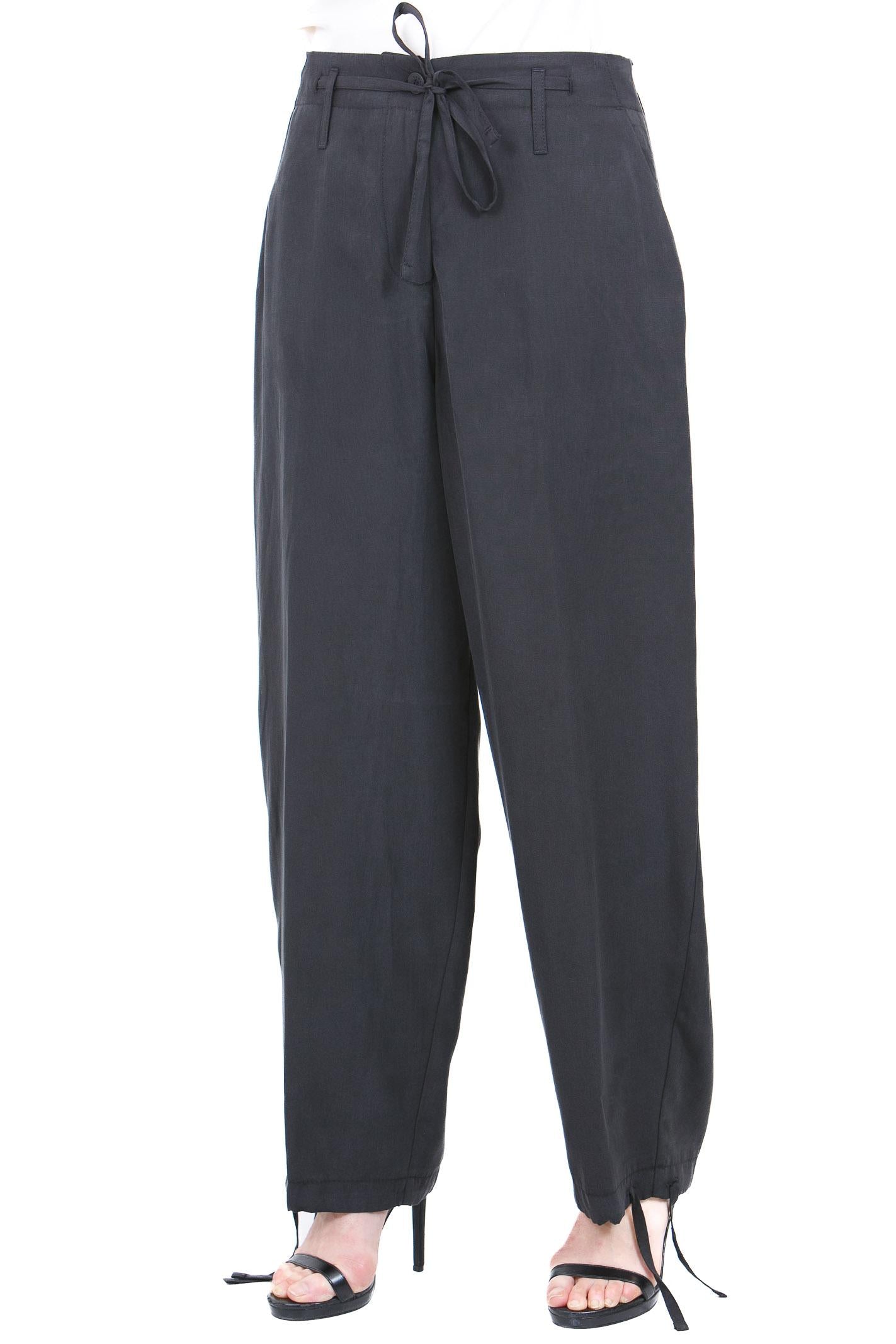 KAOS Pantaloni Fluidi con Coulisse in Vita e alla Caviglia Nero Pantaloni Nero SPJOR002 0001
