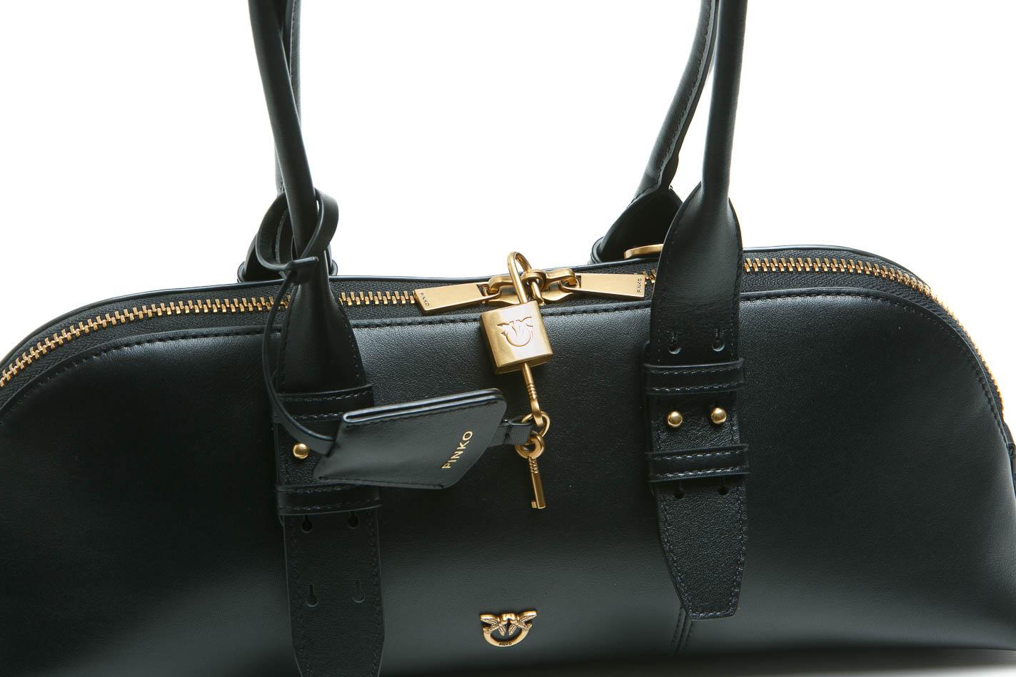 PINKO Borsa grande a spalla Escape Bag Horizontal in pelle Borse Black/gold 106169-A0QO-BOWLING Z99Q