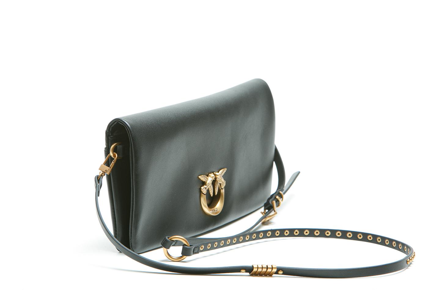 PINKO Pochette a tracolla media Love Bag Click Soft Horizontal in pelle Borse Black/gold 106022-A0QO-CLICK SOFT Z99Q