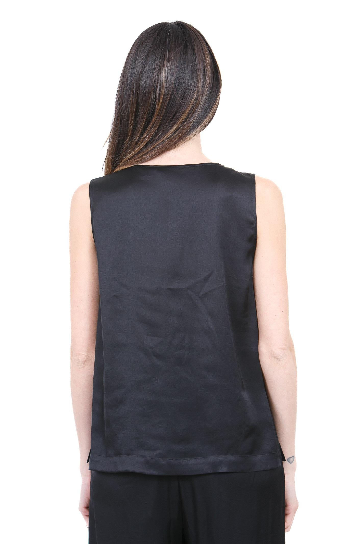 KAOS Top Smanicato in Satin Nero Kaos Top Nero SP1NT031 0001