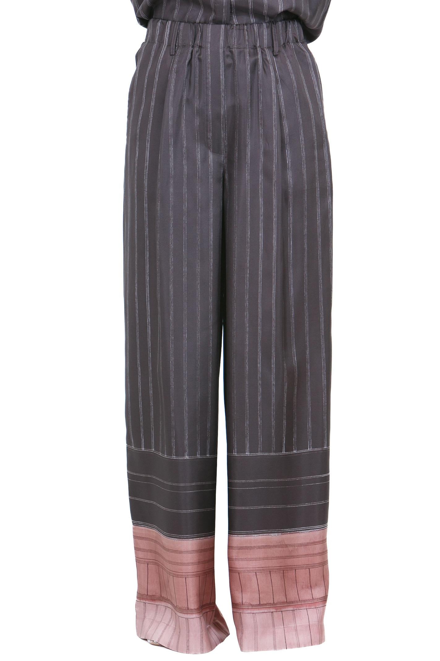 ALYSI Pantalone ampio pinstripes Pantaloni Choco 116133-P6063 CHOCO