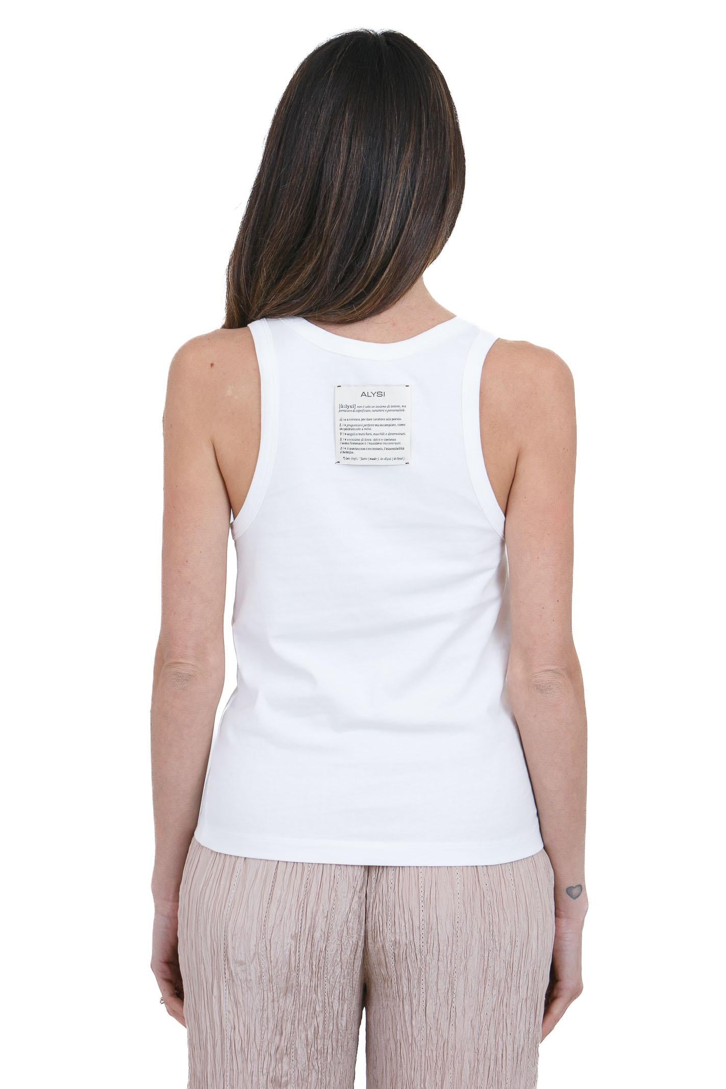 ALYSI Canotta con ricamo Canotte Latte 116423-P6027 LT