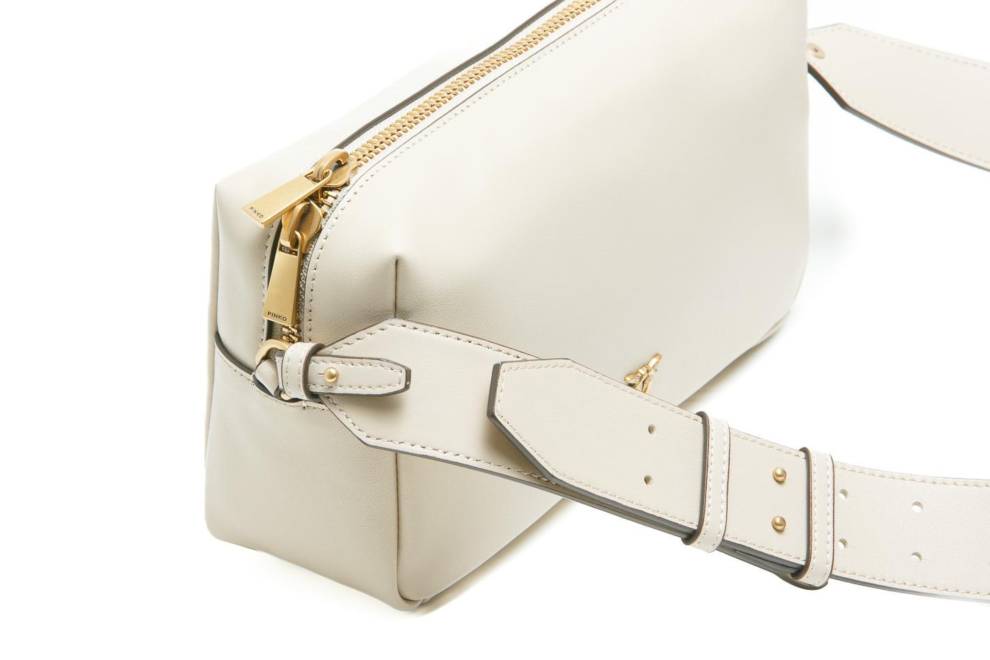 PINKO Borsa a spalla media Horizontal Bag in pelle Borse Grigiofumo/gold 106062-A0QO-SHOULDER C50Q