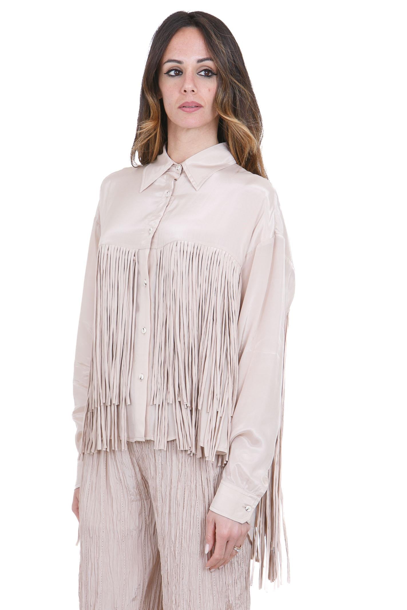 ALYSI Camicia ampia con frange Camicie Cipria 216202-P6026 CP
