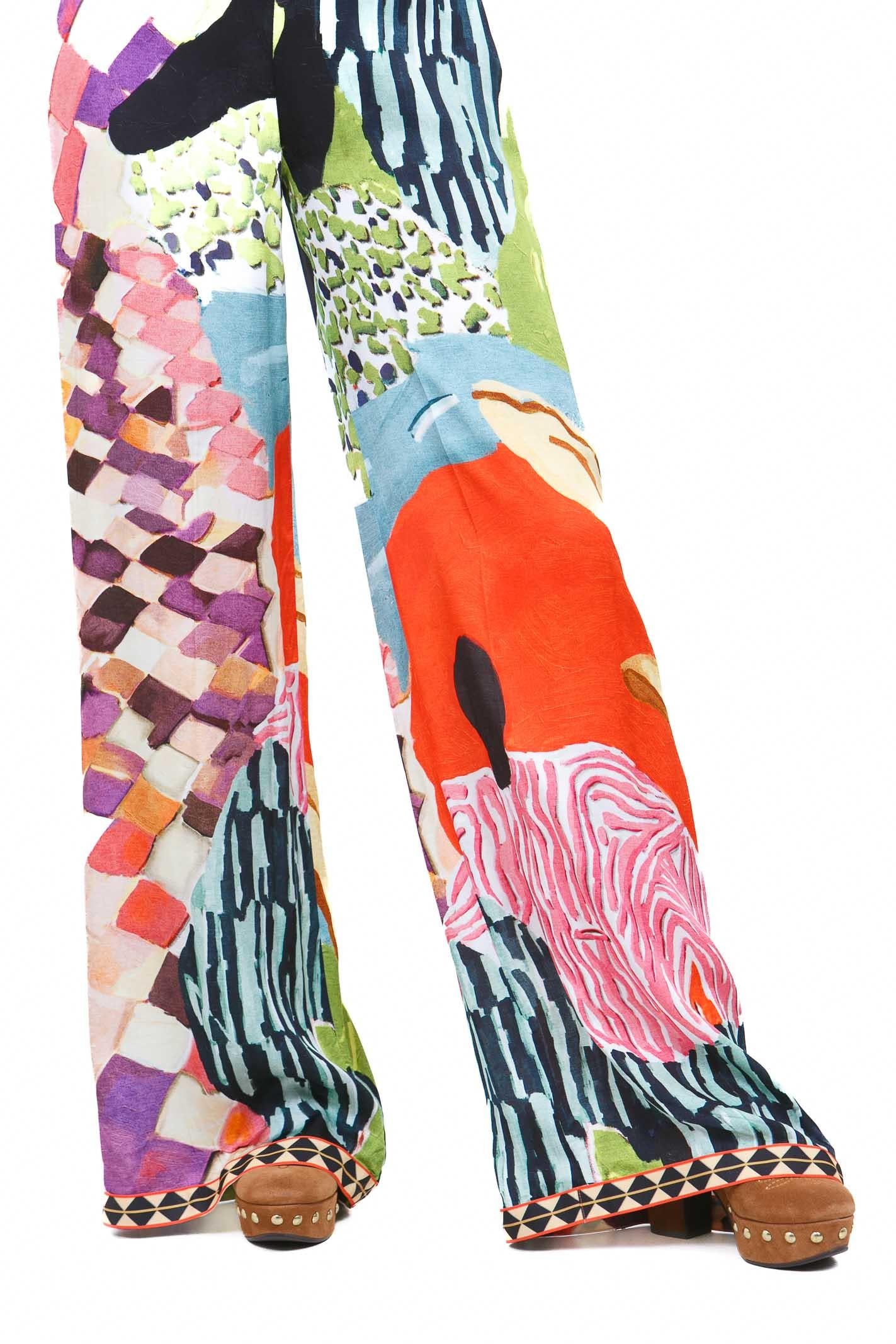 STELLA JEAN Pantalone ampio fantasia Pantaloni Fantasia P568 STAMPATO