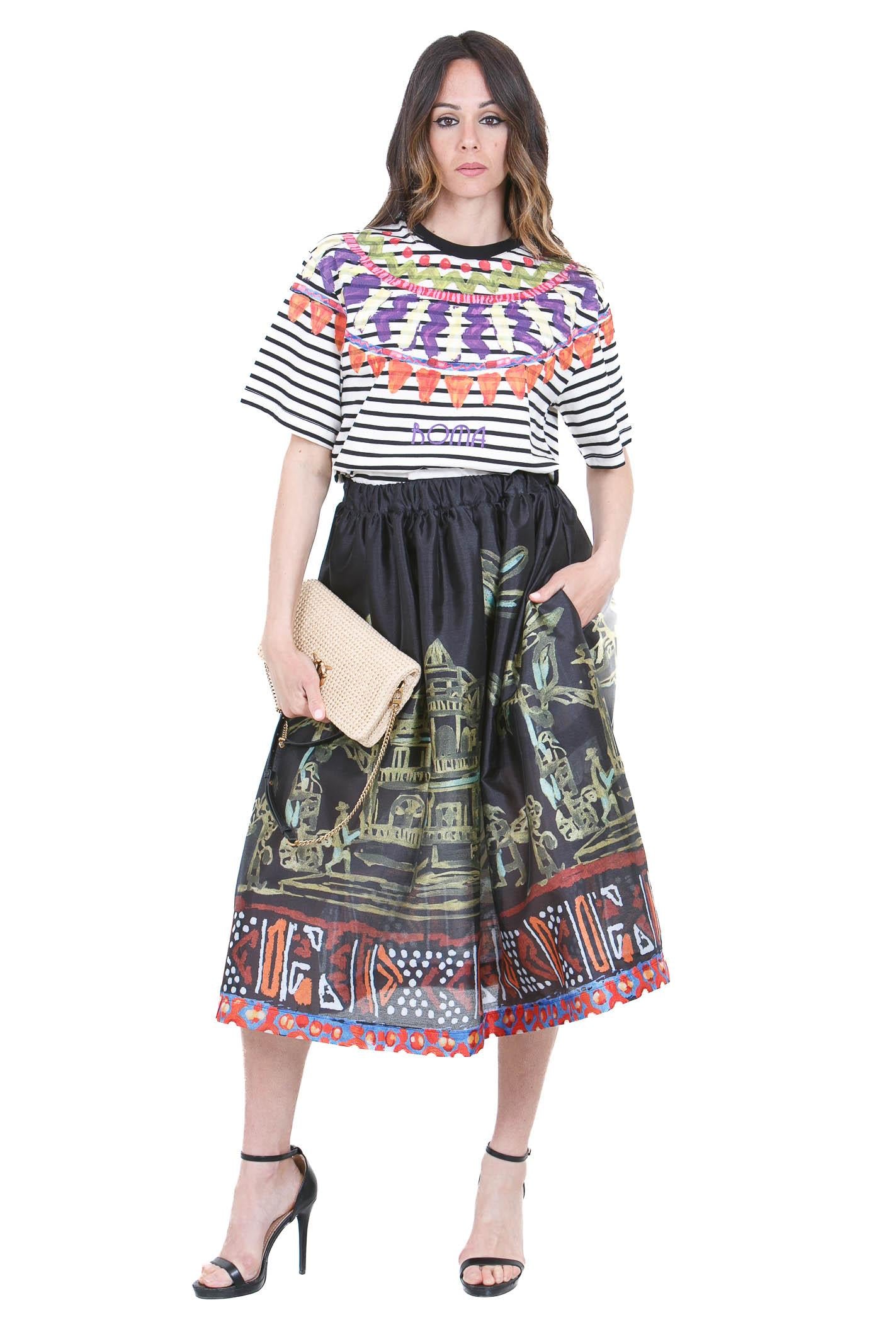 STELLA JEAN Gonna ampia fantasia Gonne Nero G578 H010