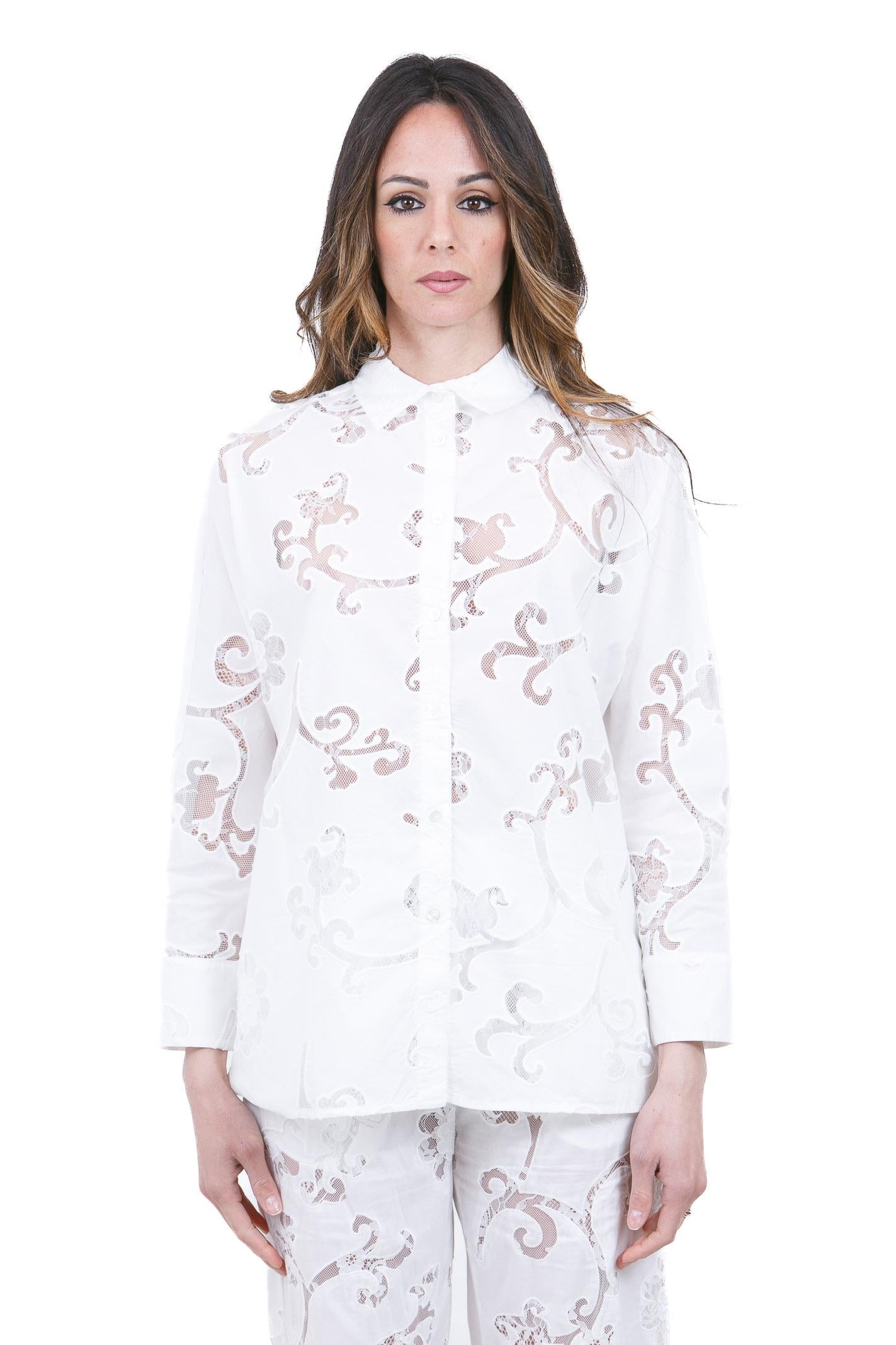 SEMICOUTURE Tiffany camicia ricamata<BR/> Camicie Bianco ottico TIFFANY-S6SL05 A03-0