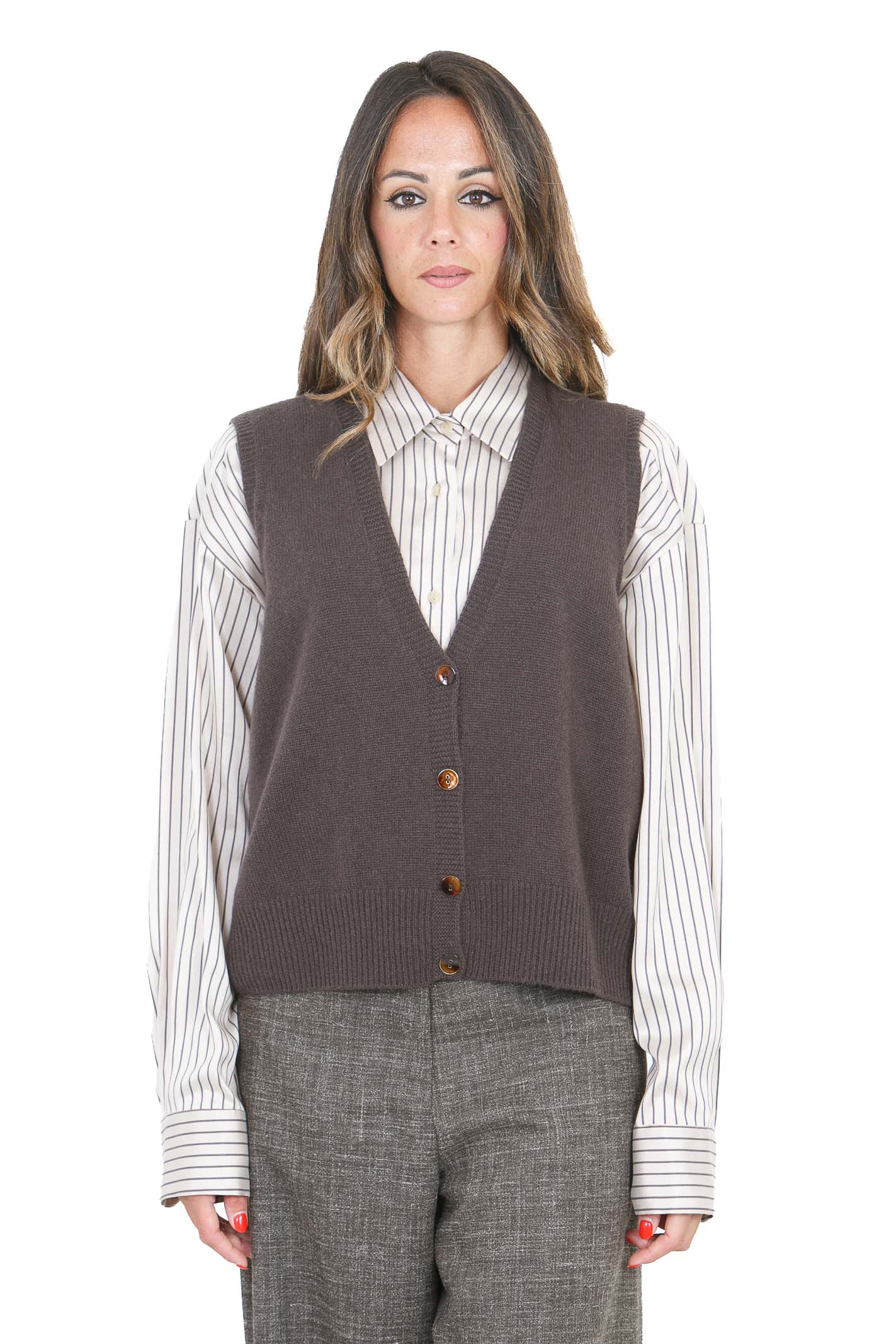 ALYSI  Gilet Cacao 266440-A6043 CACAO 