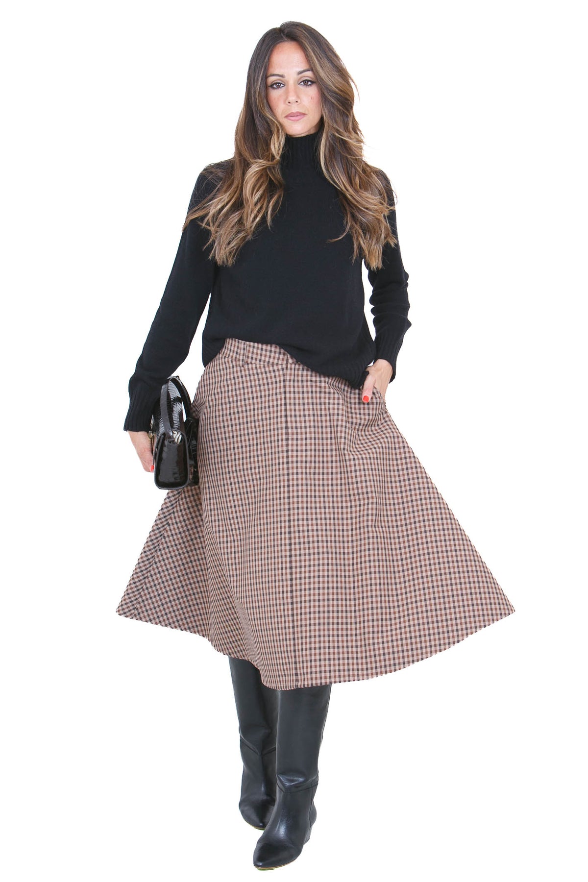 DONDUP  Gonne Chocolate G640QF0207D002 737 