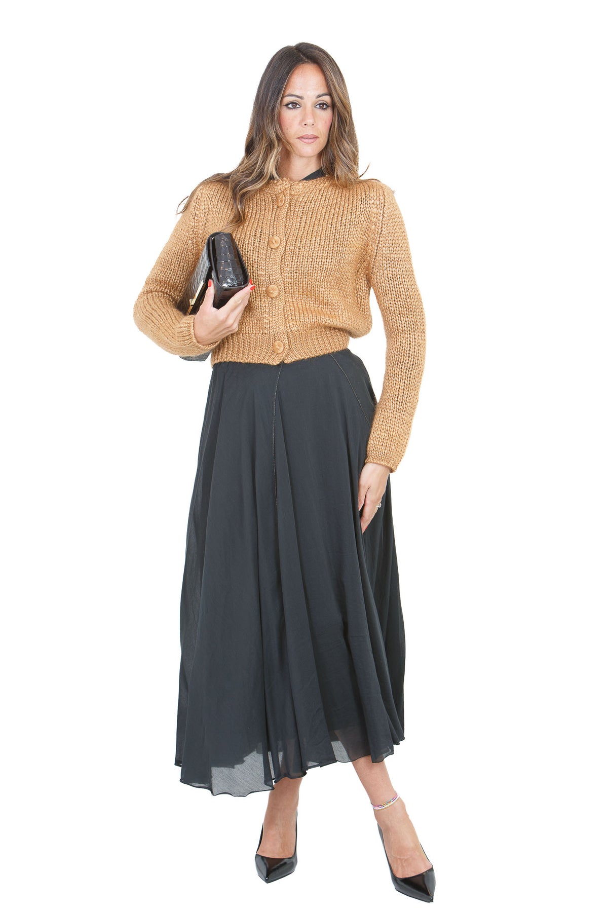 FORTE FORTE  Gonne Nero 15105MYSKIRT 8008 