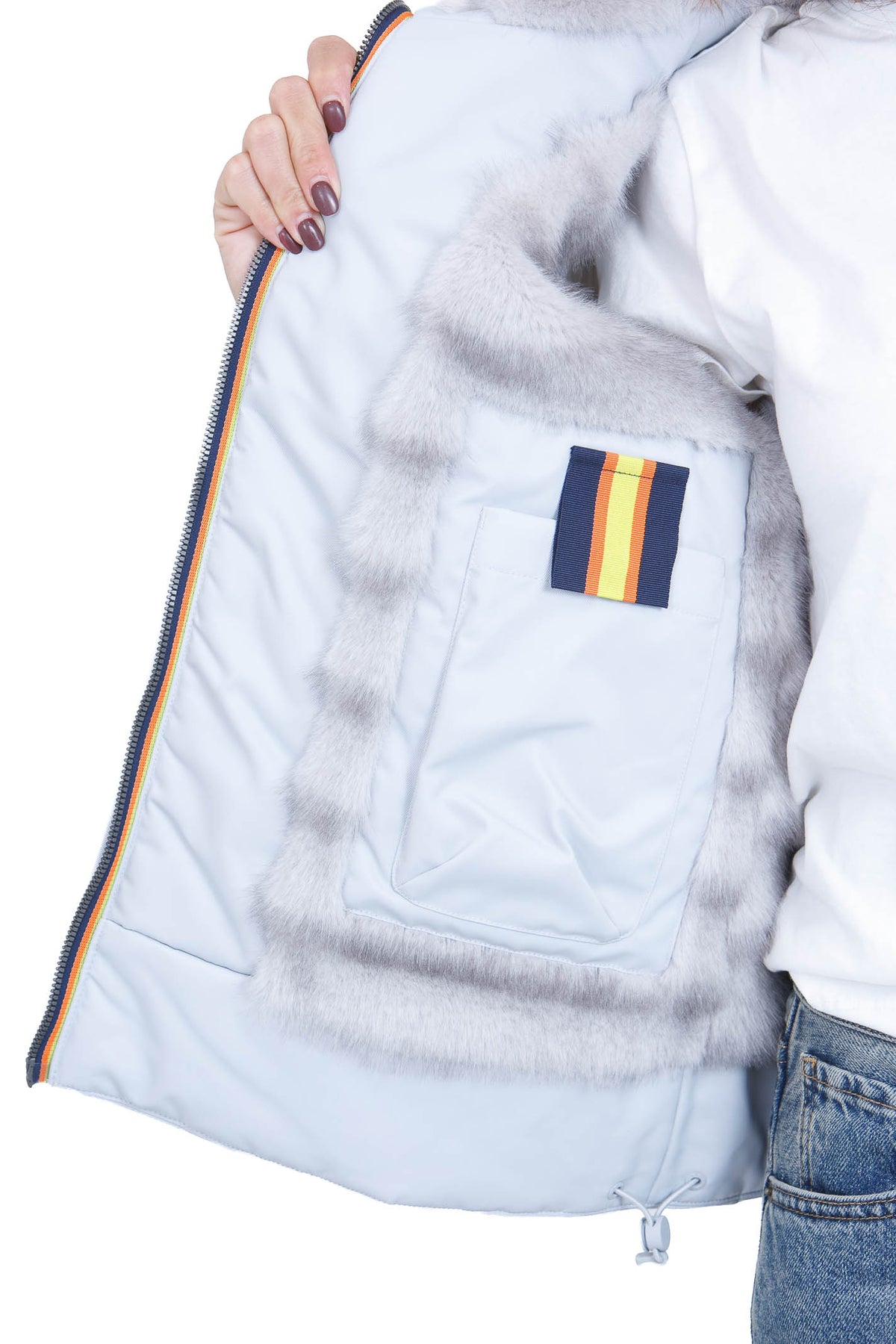 K-WAY  Giubbotti Greyash/bicolorfur OLGASHINY-K61511W DBD 