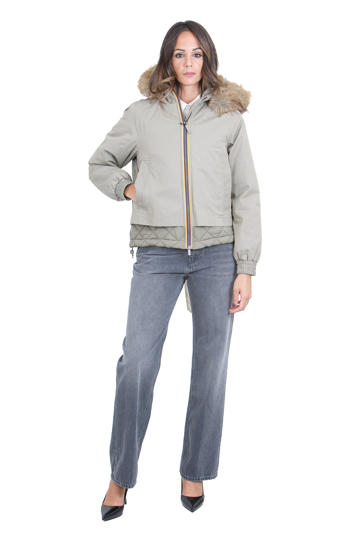 K-WAY  Giubbotti Green army TOSCAWAX-K8137RW DB8 