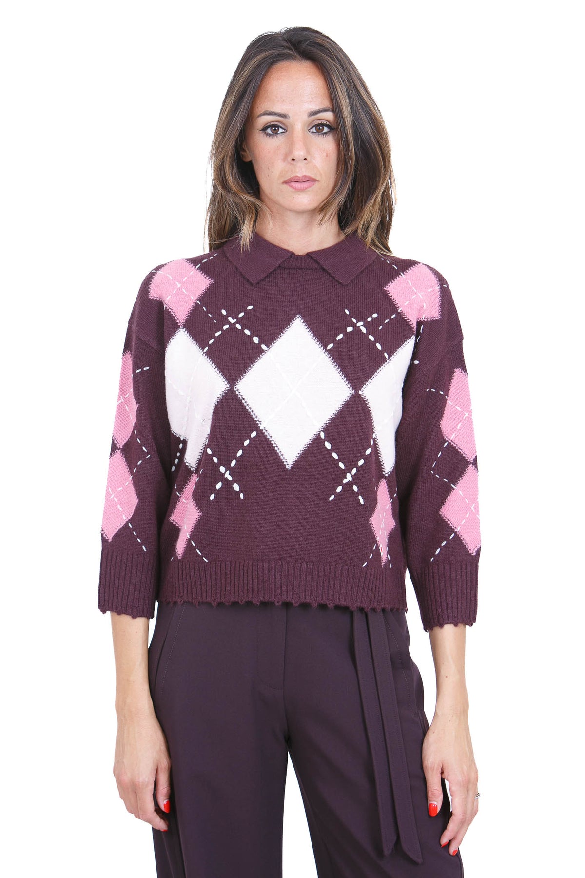 PINKO  Maglie Bordeaux/rosa CORK-107286-A3IE YN2 