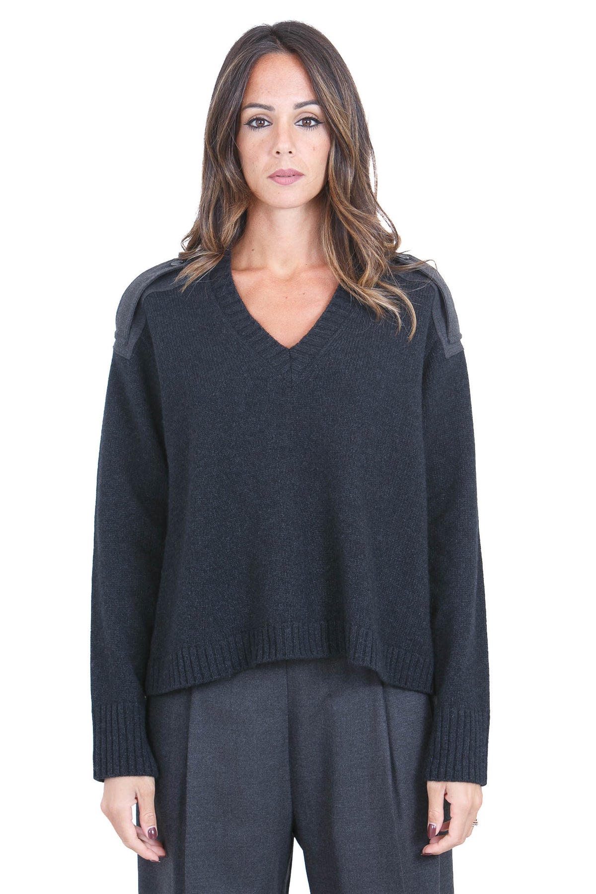 SEMICOUTURE  Maglie Antracite BRANDIE-S6WD17 Y51-1 