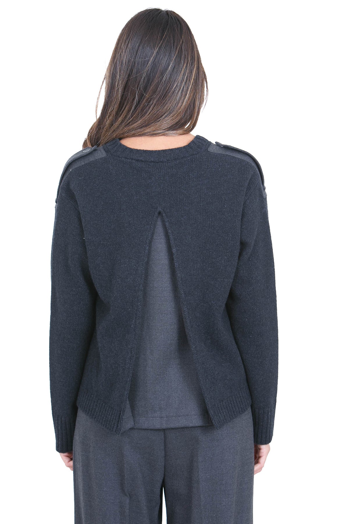 SEMICOUTURE  Maglie Antracite BRANDIE-S6WD17 Y51-1 
