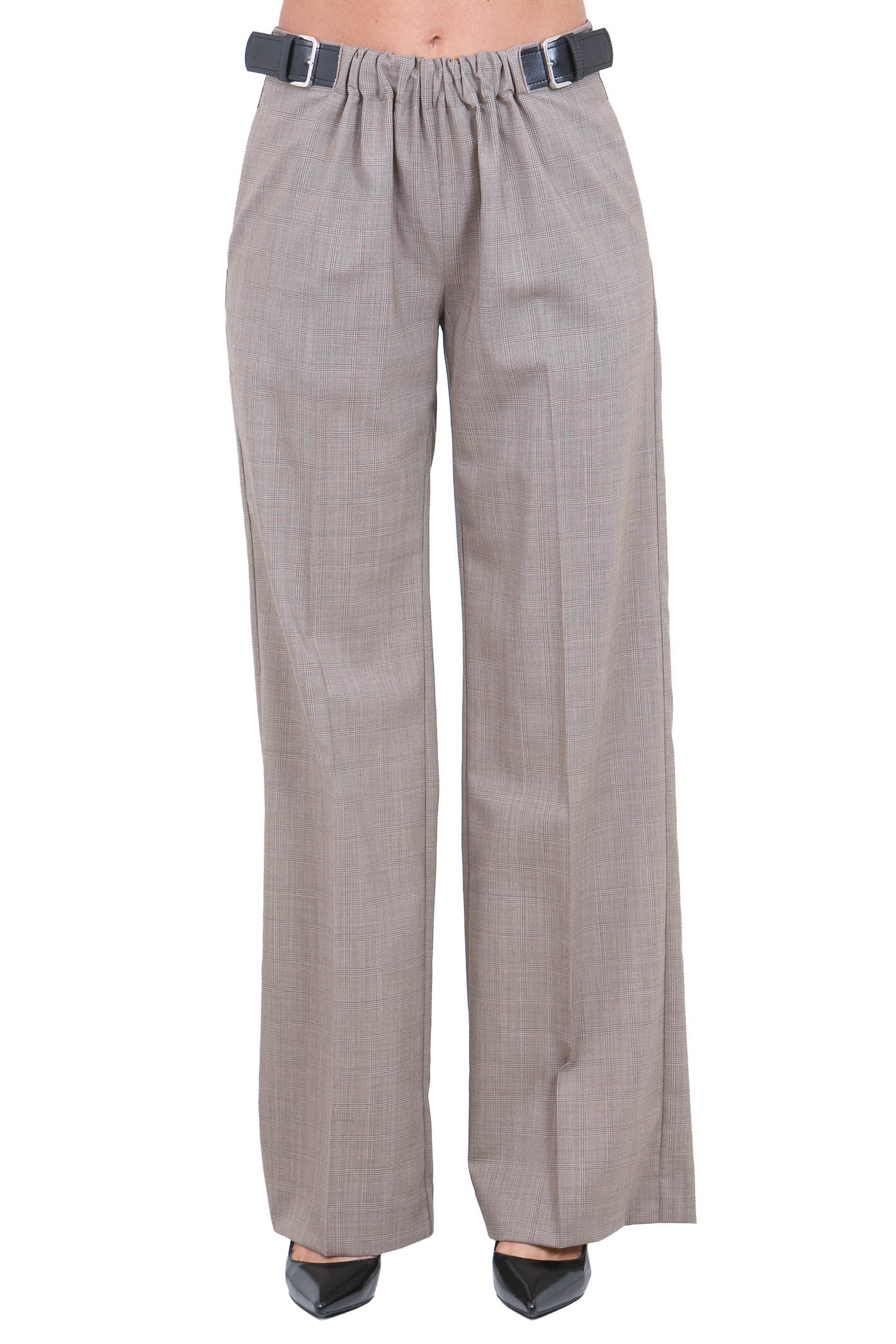 SEMICOUTURE  Pantaloni Check falso unito DELIA-Y6WM18 62CHK 
