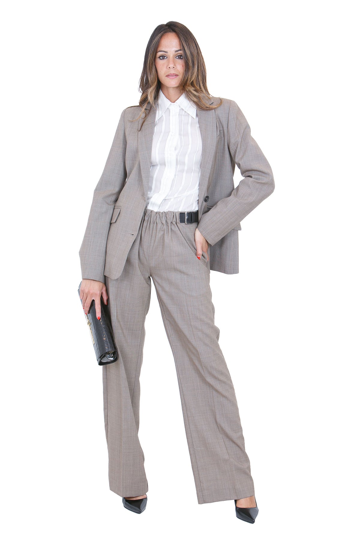 SEMICOUTURE  Pantaloni Check falso unito DELIA-Y6WM18 62CHK 