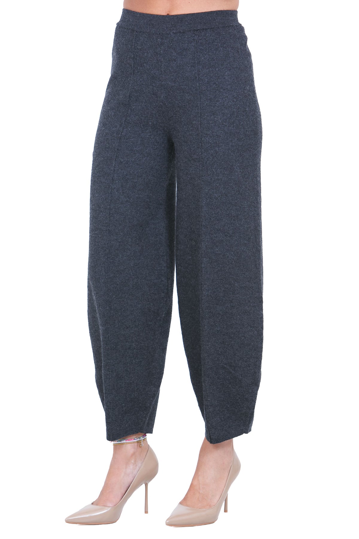 SEMICOUTURE  Pantaloni Grigio melange scuro ESTELLA-Y6WB07 Y47-1 