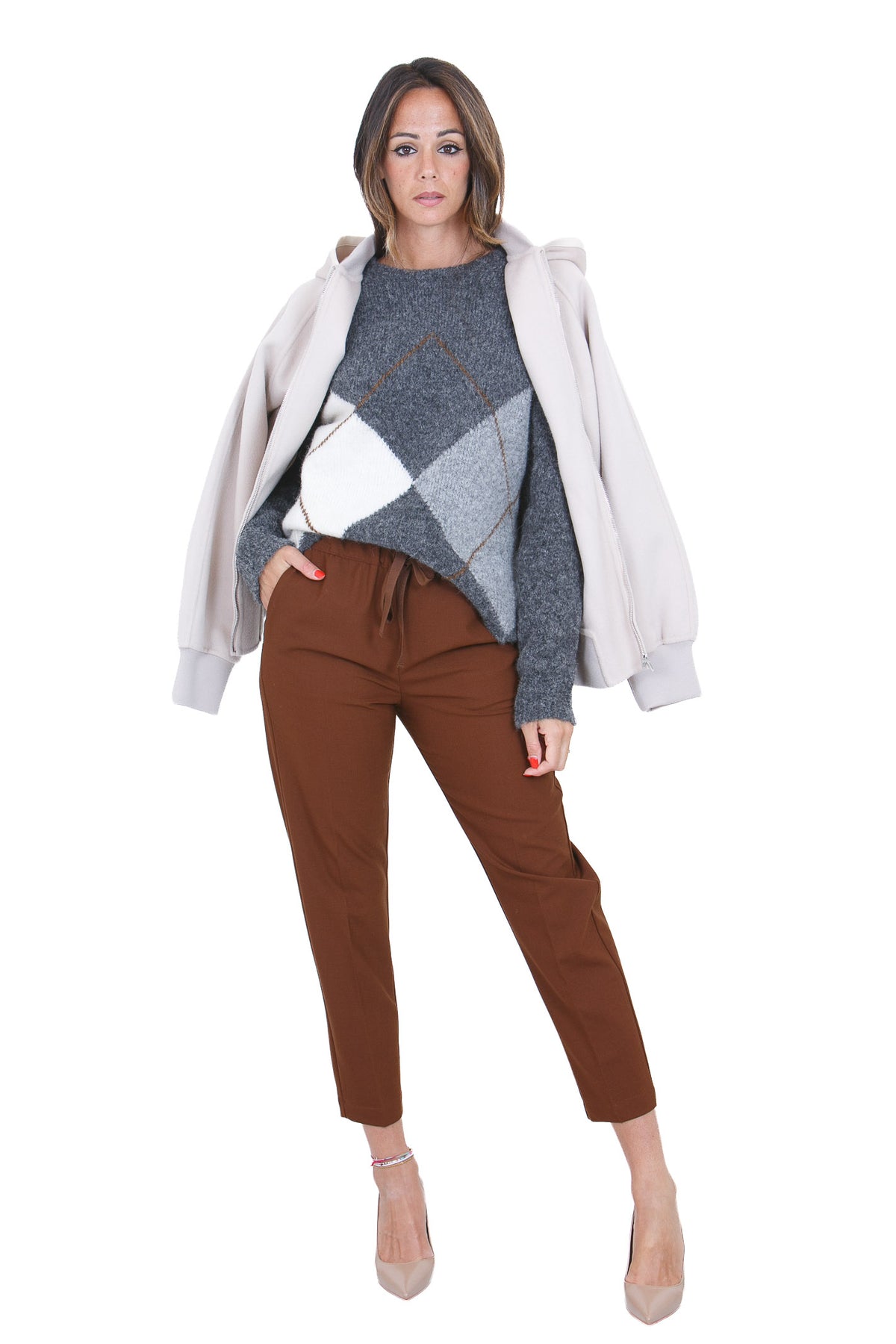 SEMICOUTURE  Maglie Cammello/grigio/burro KEIRA-Y6WE90 RMB70 