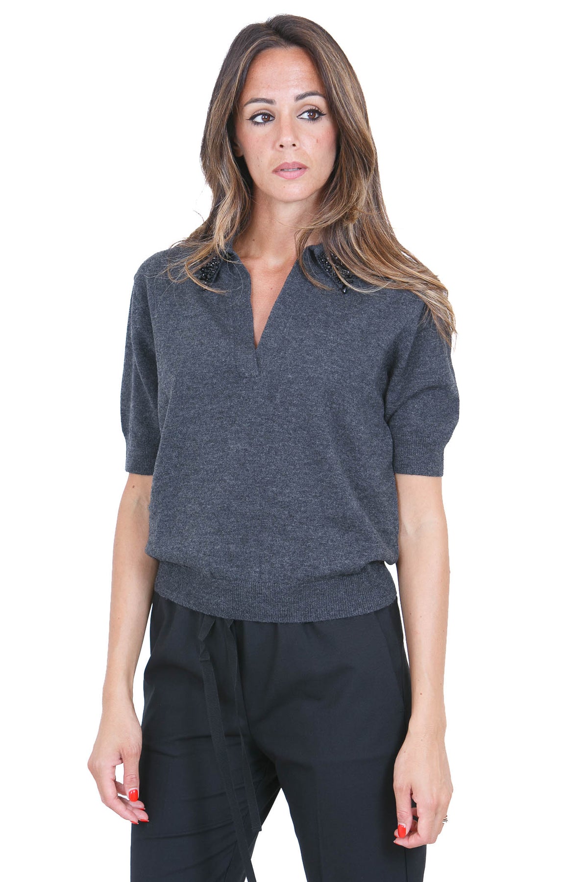 SEMICOUTURE  Maglie Grigio melange scuro MARGY-Y6WH70 Y47-0 
