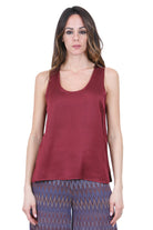 KAOS Canotta in Satin Fluido Bordeux Kaos<BR/> Bluse India SPJAR003 4031 